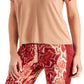 Ideology Women's Stretch Ribbed Short Sleeve V Neck T-Shirt Brown Size Medium