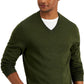 Club Room Men's Solid V Neck Merino Wool Blend Sweater Green Size XX Large