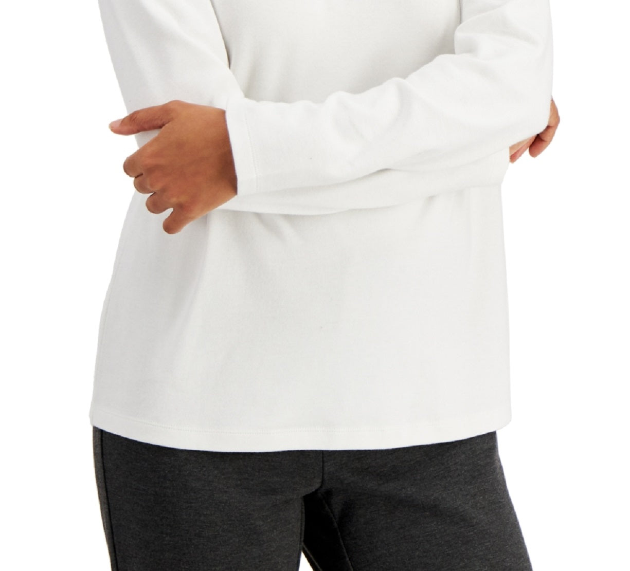 Karen Scott Women's Mock Neck Top White Size Petite Small