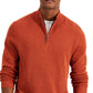 Club Room Men's Quarter Zip Textured Cotton Sweater Orange Size XXX-Large