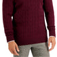 Club Room Men's Cable Knit Quarter Zip Cotton Sweater Purple Size Small