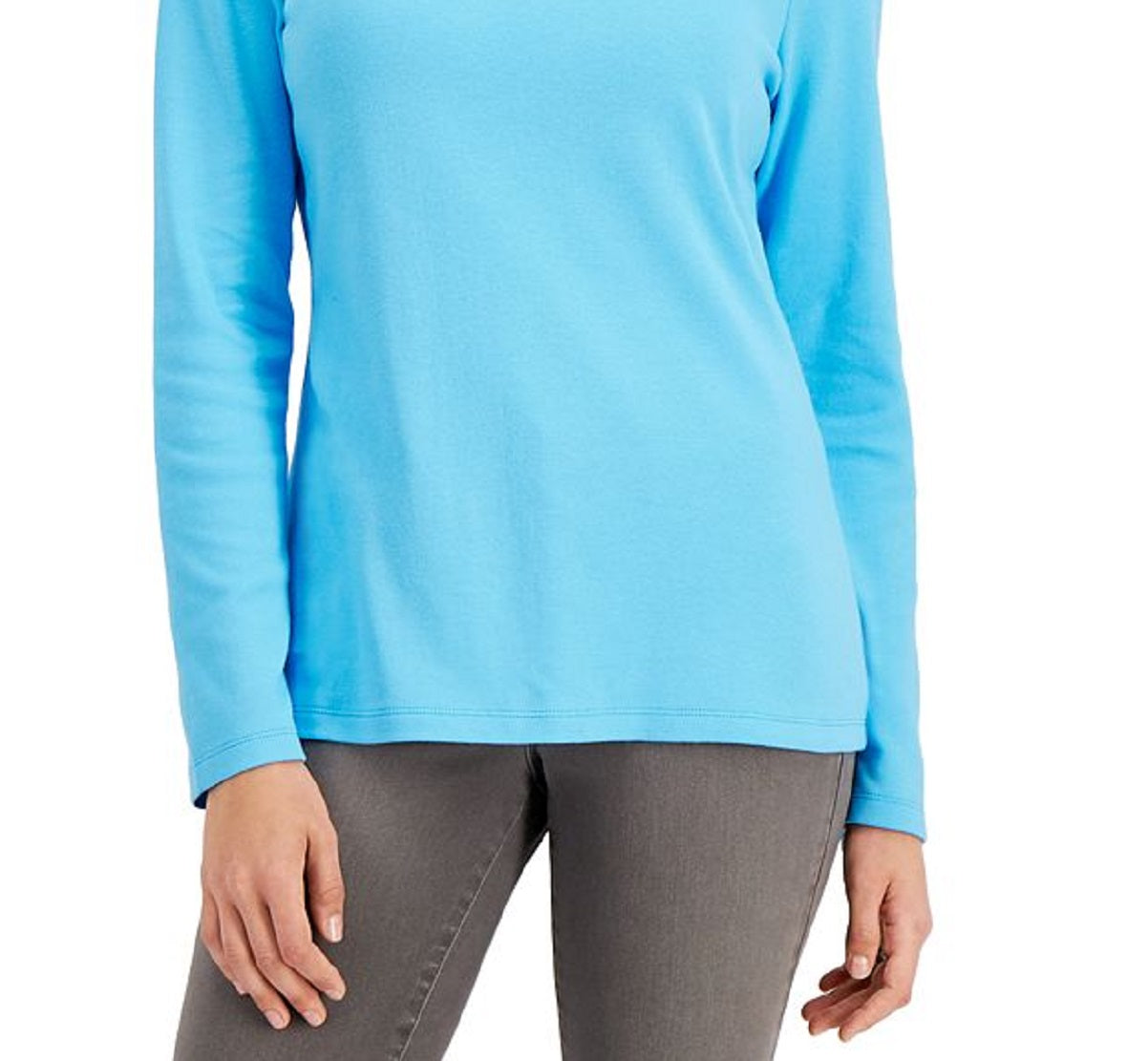 Karen Scott Women's Mock Neck Top Blue Size Medium
