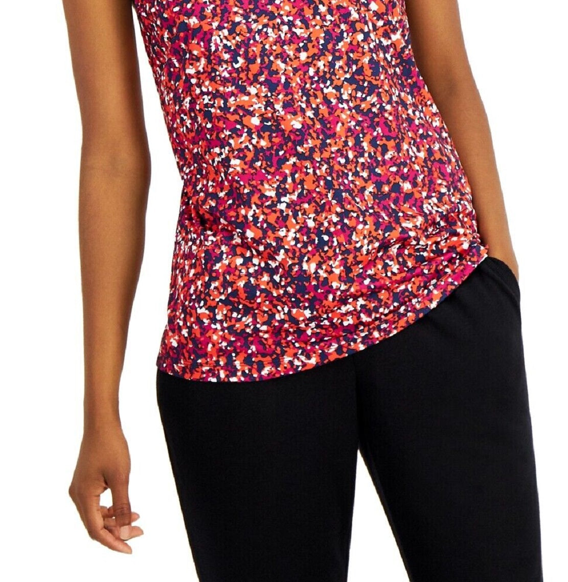 ID Ideology Women's Speckle Print Strappy Tank Top Pink Size Large