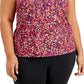Ideology Women's Plus Printed Performance Tank Pink Size 2X