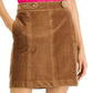 Charter Club Women's Tummy Control Corduroy Skirt Brown Size 16