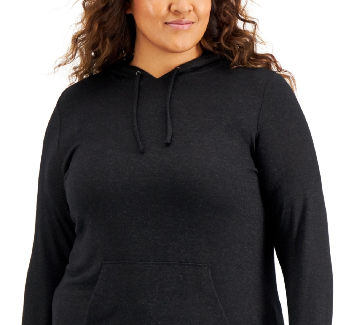 ID Ideology Women's Plus Knit Hoodie Black Size 1X