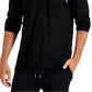 Alfani Men's Quarter Zip Henley Shirt Black Size X-Large