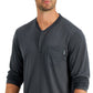 Alfani Men's Quarter Zip Henley Shirt Gray Size Large