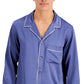 INC International Concepts Men's Piped Satin Pajama Shirt Blue Size Small