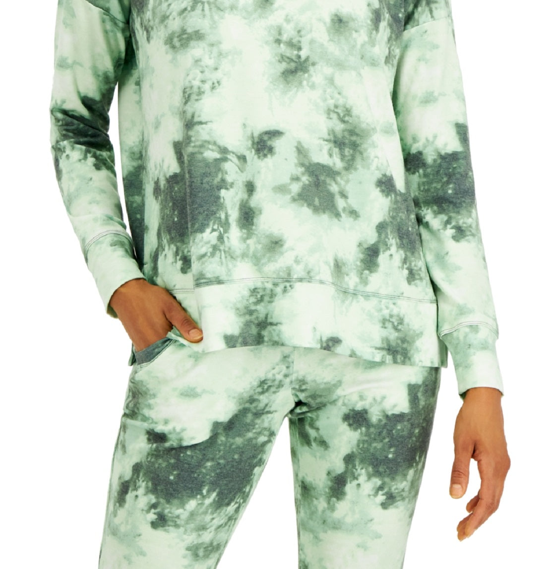 ID Ideology Women's Shades Tie Dyed Top Green Size Medium