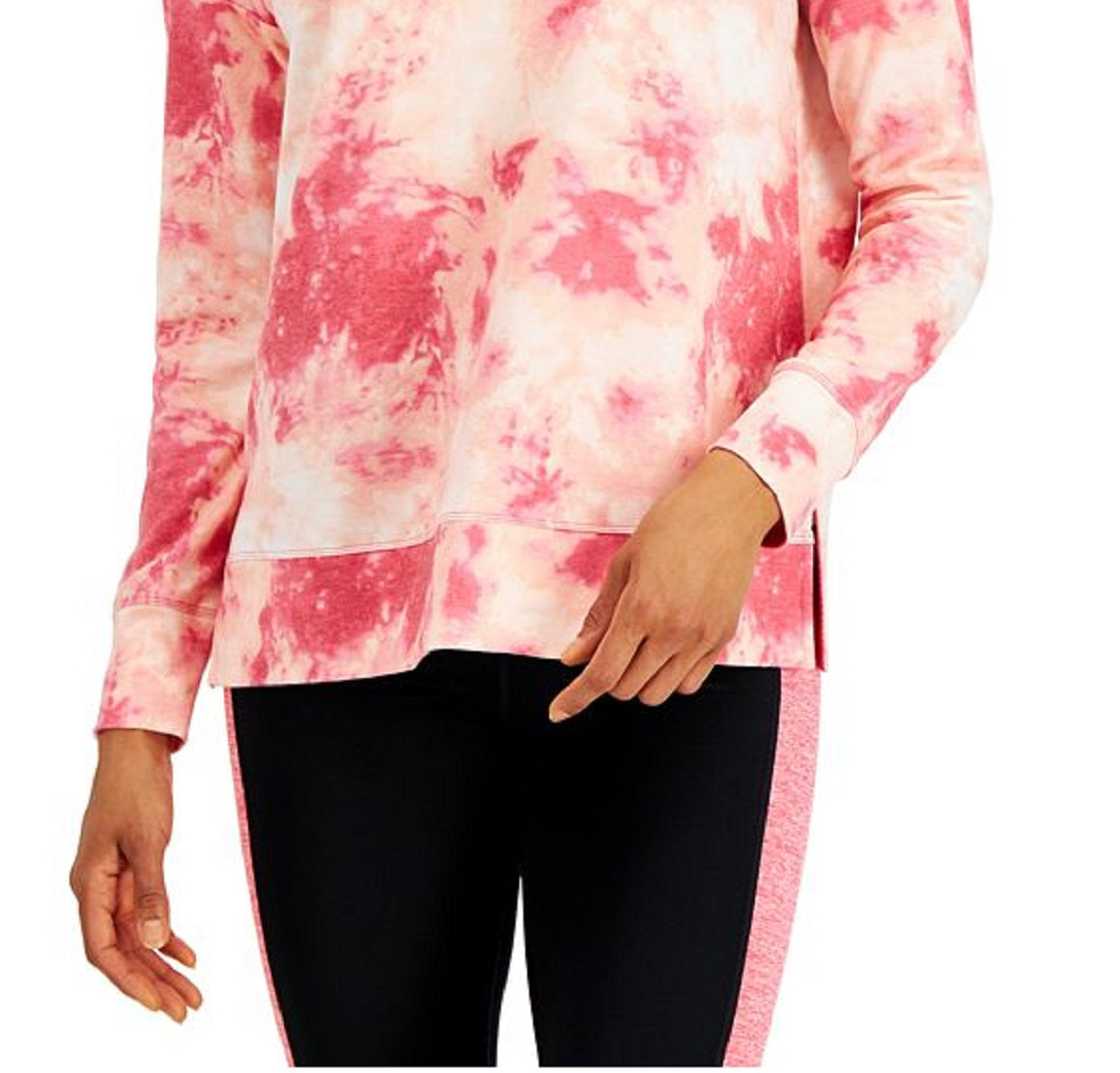 ID Ideology Women's Shades Tie Dyed Top Pink Size Large