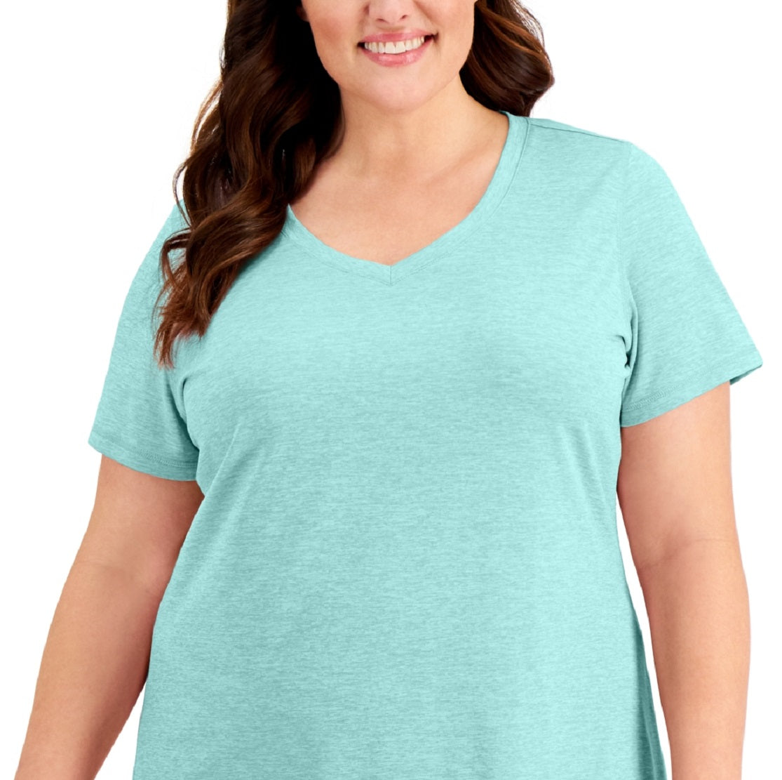 ID Ideology Women's Rapidry V Neck Performance T-Shirt Blue Size 2X