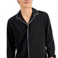 INC International Concepts Men's Regular Fit Contrast Piped Camp Shirt Black Size X-Small