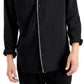 INC International Concepts Men's Regular Fit Contrast Piped Camp Shirt Black Size X-Small