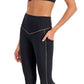 ID Ideology Women's Contrast Trim 7/8 Leggings Black Size Large