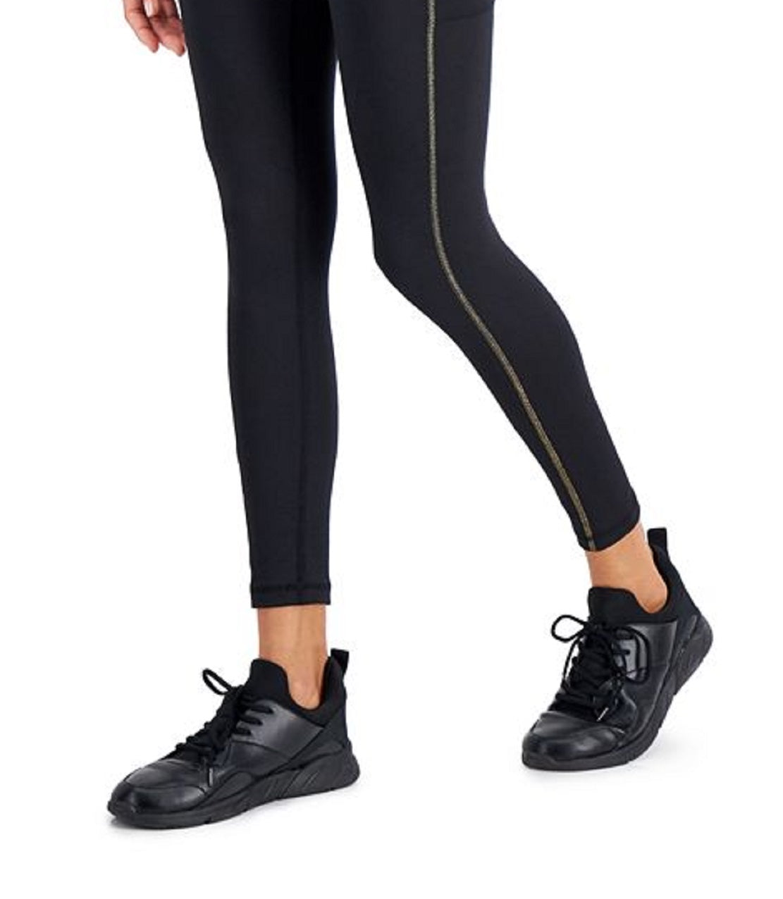 ID Ideology Women's Contrast Trim 7/8 Leggings Black Size X-Large