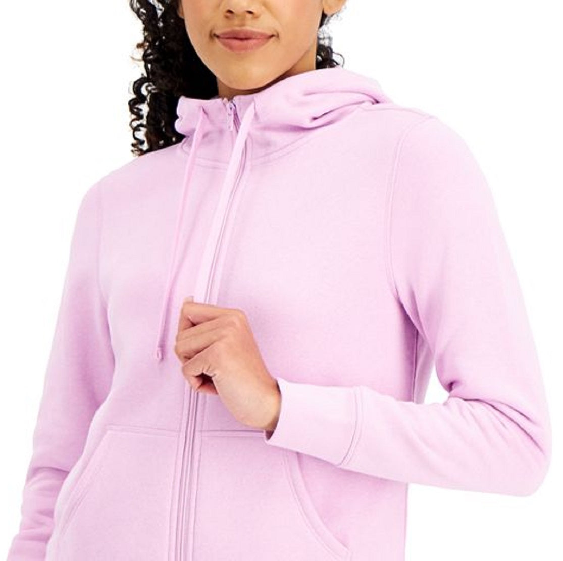 ID Ideology Women's Zip Front Fleece Hoodie Purple Size Small