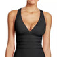La Blanca Women's Cross Back One Piece Swimsuit Black