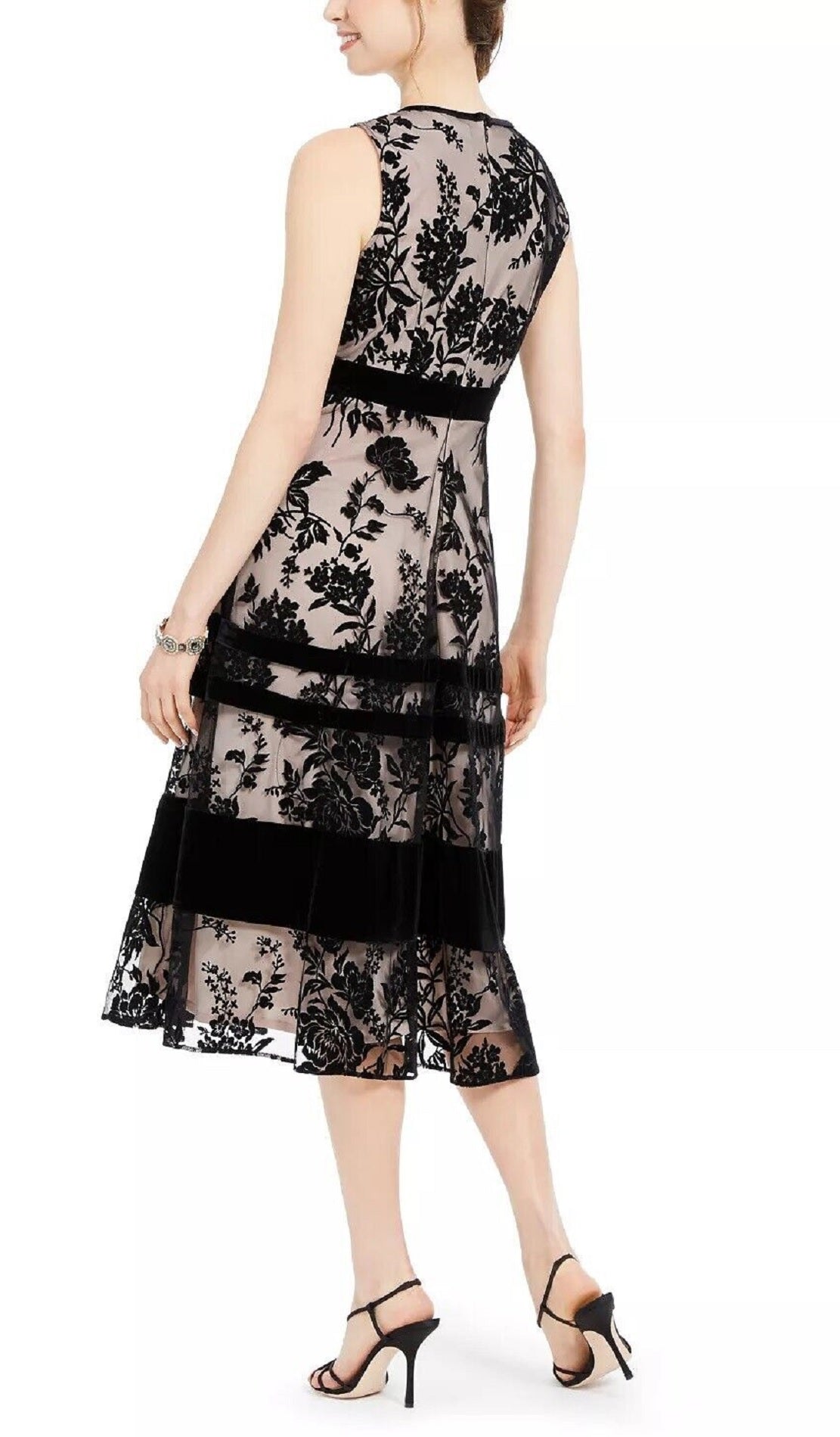 Taylor Women's Lace & Velvet Overlay Dress Black Size 14