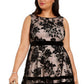 Taylor Women's Plus Velvet-Flocked MIDI Dress Black Size 20W