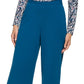 DKNY Women's Side Zip Wide Leg Pants Blue Size 14