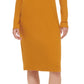 DKNY Women's Henley Neckline Long Sleeve Ribbed Dress Brown Size X-Large