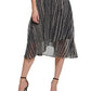 DKNY Women's Printed Chiffon Balloon Sleeve Wrap Midi Dress Black Size 6