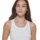 DKNY Women's Ribbed Tank Top White Size Small
