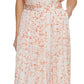 DKNY Women's Printed Pleated Maxi Skirt White Size Small