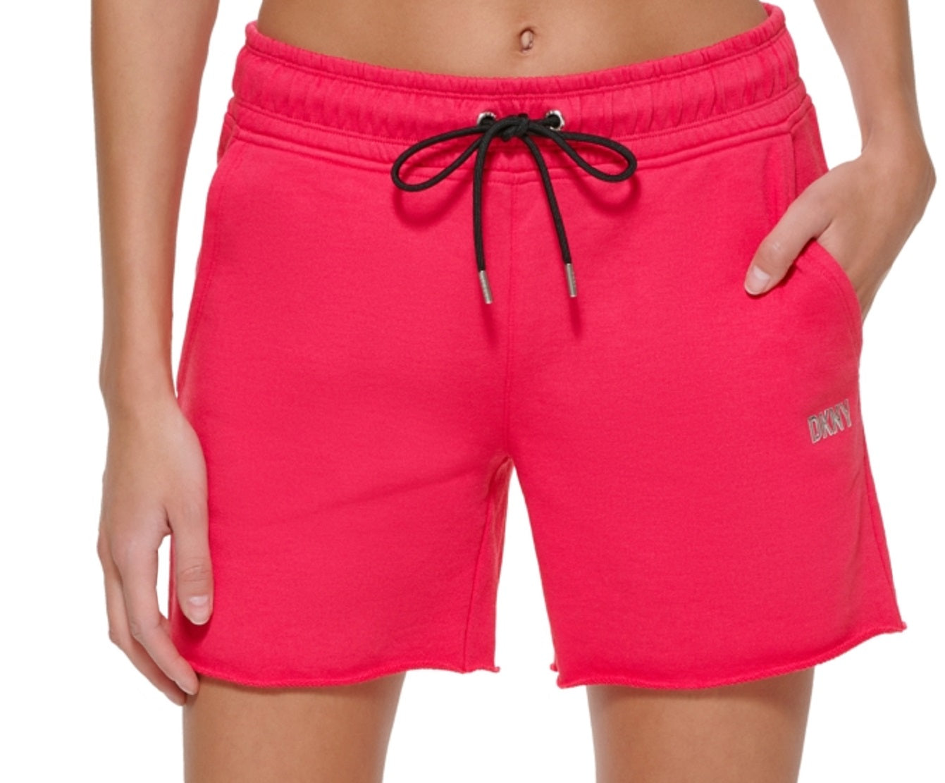 DKNY Women's Metallic Logo Shorts Pink Size Small