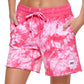 DKNY Women's Tie Dyed Shorts Pink Size Medium