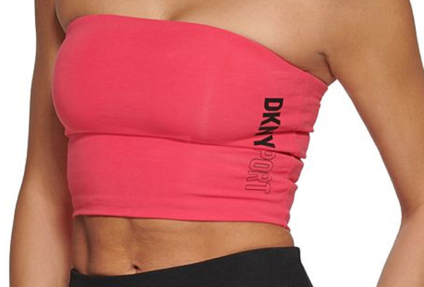 DKNY Women's Exploded Sport Outline Logo Tube Top Pink Size Small
