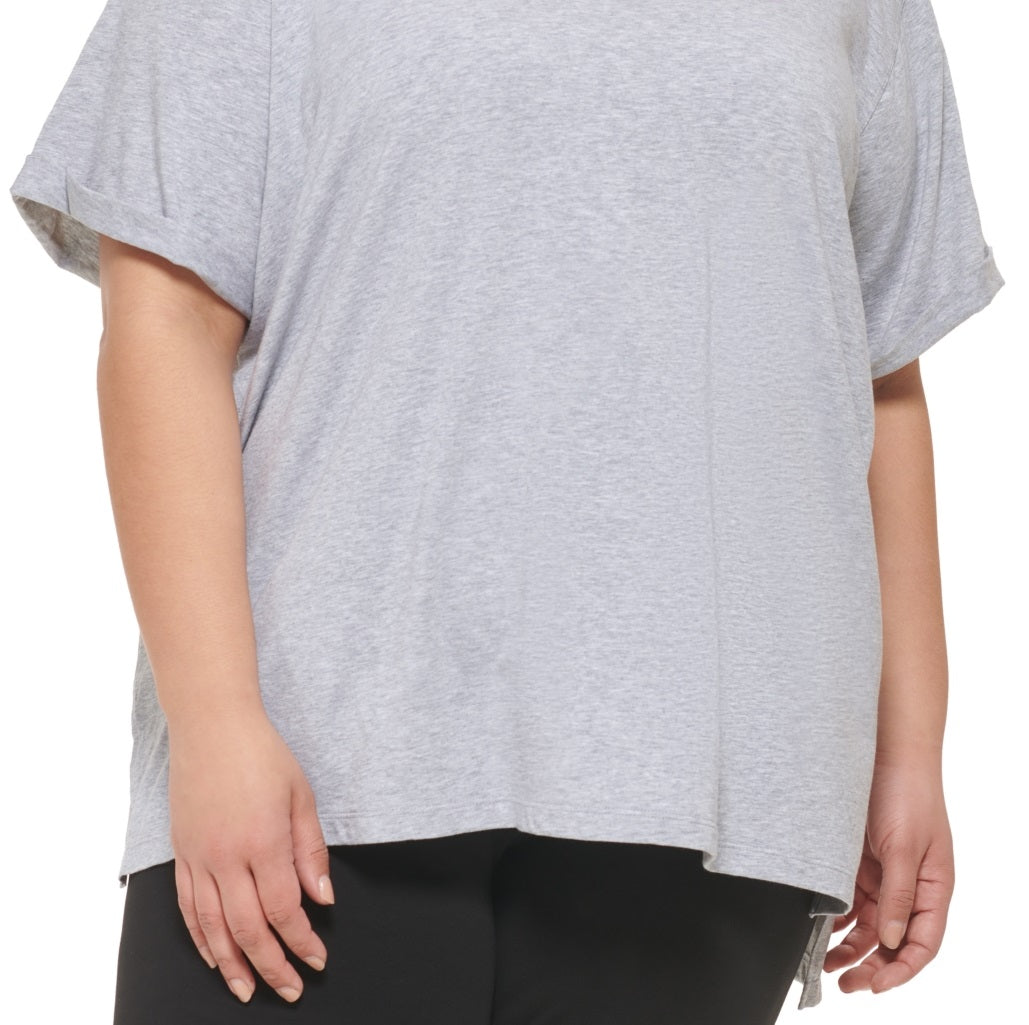 DKNY Women's Womens Plus Running Yoga Shirts & Tops Gray Size 2X