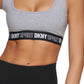 DKNY Women's Outline Logo Elastic Bralette Gray Size Large