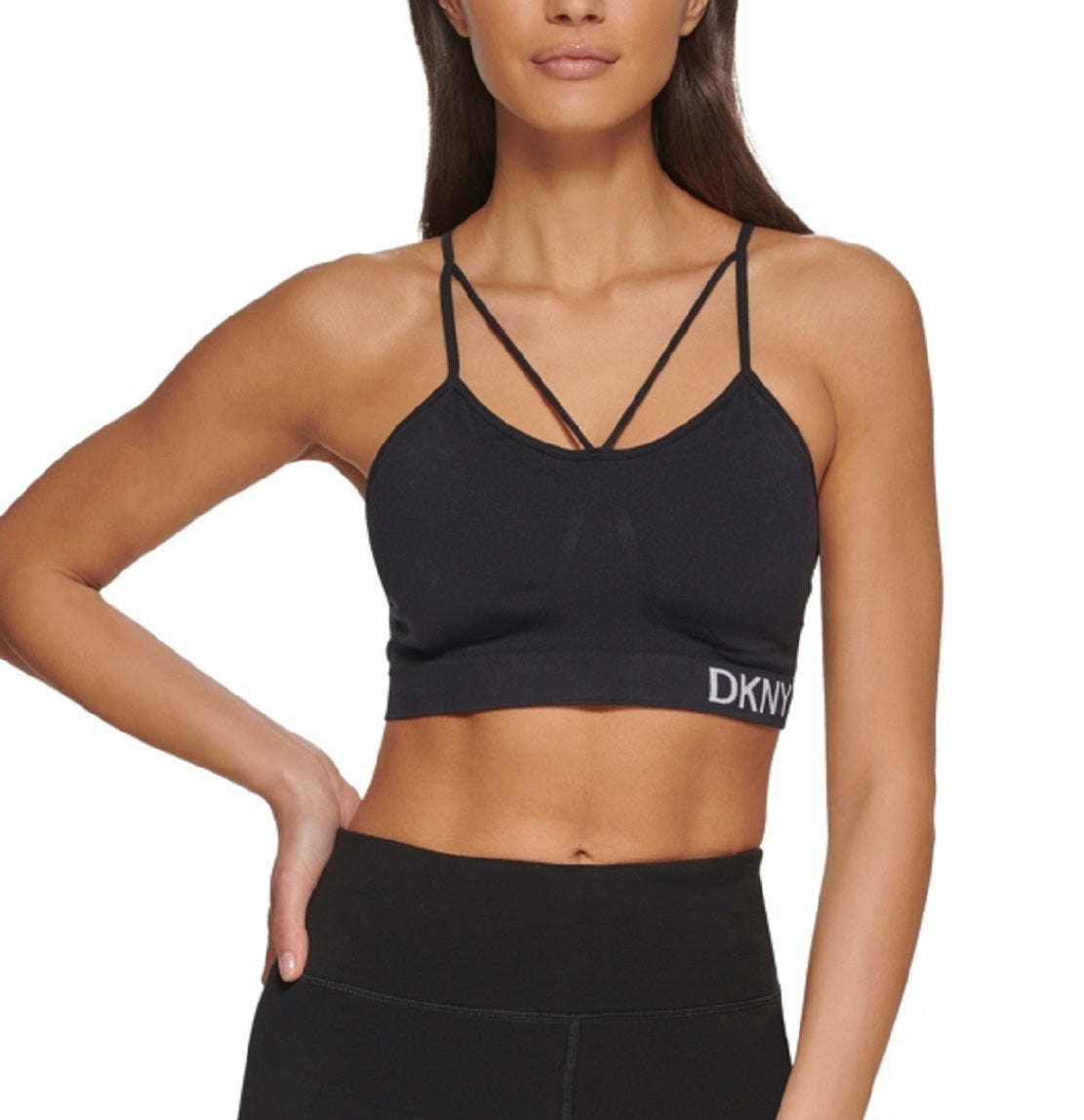 DKNY Women's High Waist Bike Shorts Black Size Large