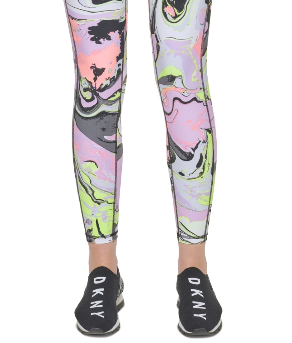 DKNY Women's Printed High Waist 7/8 Leggings Pink Size Medium