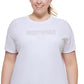 DKNY Women's Cotton Logo T Shirt White Size 1X