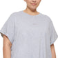 DKNY Women's Knot Front Metallic Logo T-Shirt Gray Size 2X