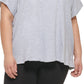 DKNY Women's Knot Front Metallic Logo T-Shirt Gray Size 2X