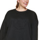 DKNY Women's Embossed Medallion Sweatshirt Black Size 3X