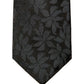 Calvin Klein Men's Slim Botanical Sateen Tie Black Size Regular