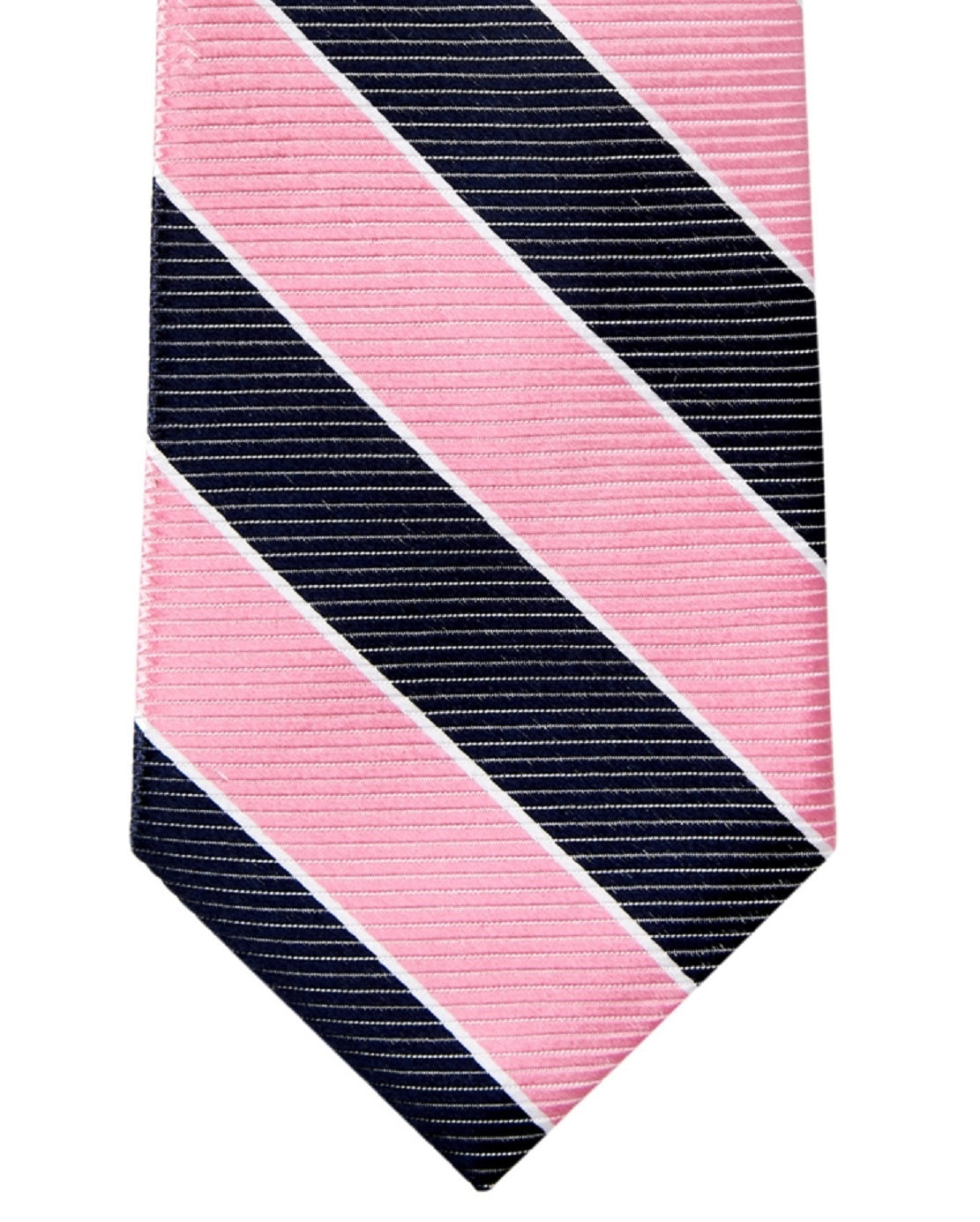 Tommy Hilfiger Men's Classic Textured Bar Stripe Tie Pink Size Regular