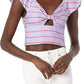 GUESS Women's Nami Flutter Sleeve Top Purple Size Large