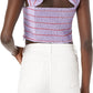 GUESS Women's Nami Flutter Sleeve Top Purple Size Large