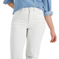 Style & Co Women's Destructed Straight Leg Mom Jeans White Size 14