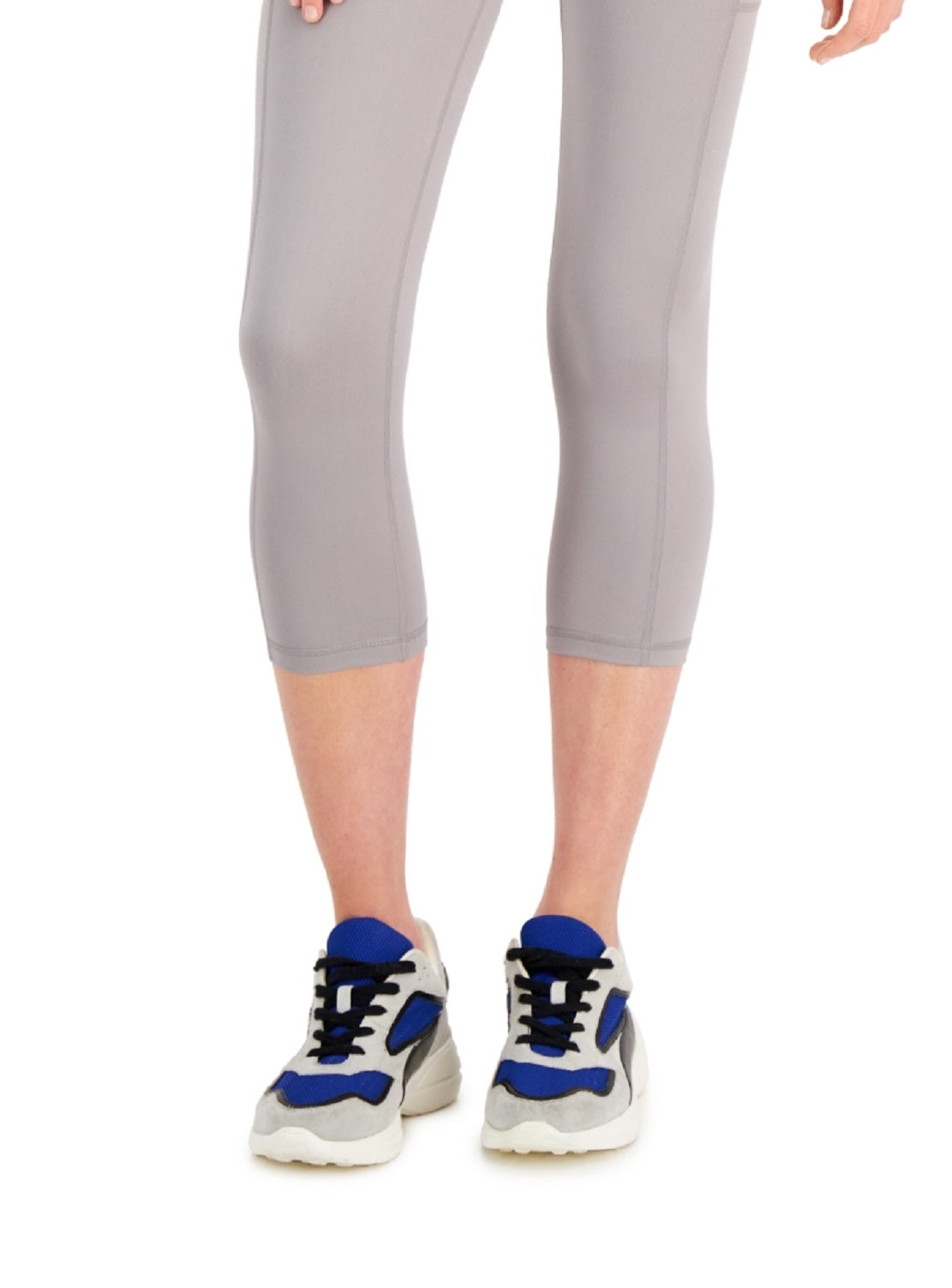 ID Ideology Women's Compression High Rise Side Pocket Cropped Leggings Gray Size Petite Small