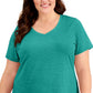 ID Ideology Women's Rapidry V Neck Performance T-Shirt Green Size 1X