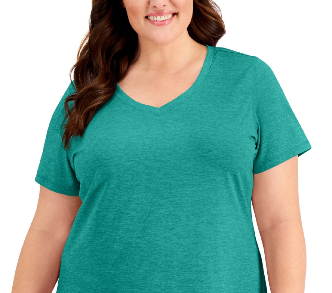 ID Ideology Women's Rapidry V Neck Performance T-Shirt Green Size 1X