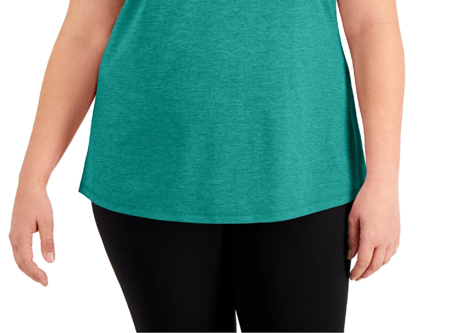 ID Ideology Women's Rapidry V Neck Performance T-Shirt Green Size 1X