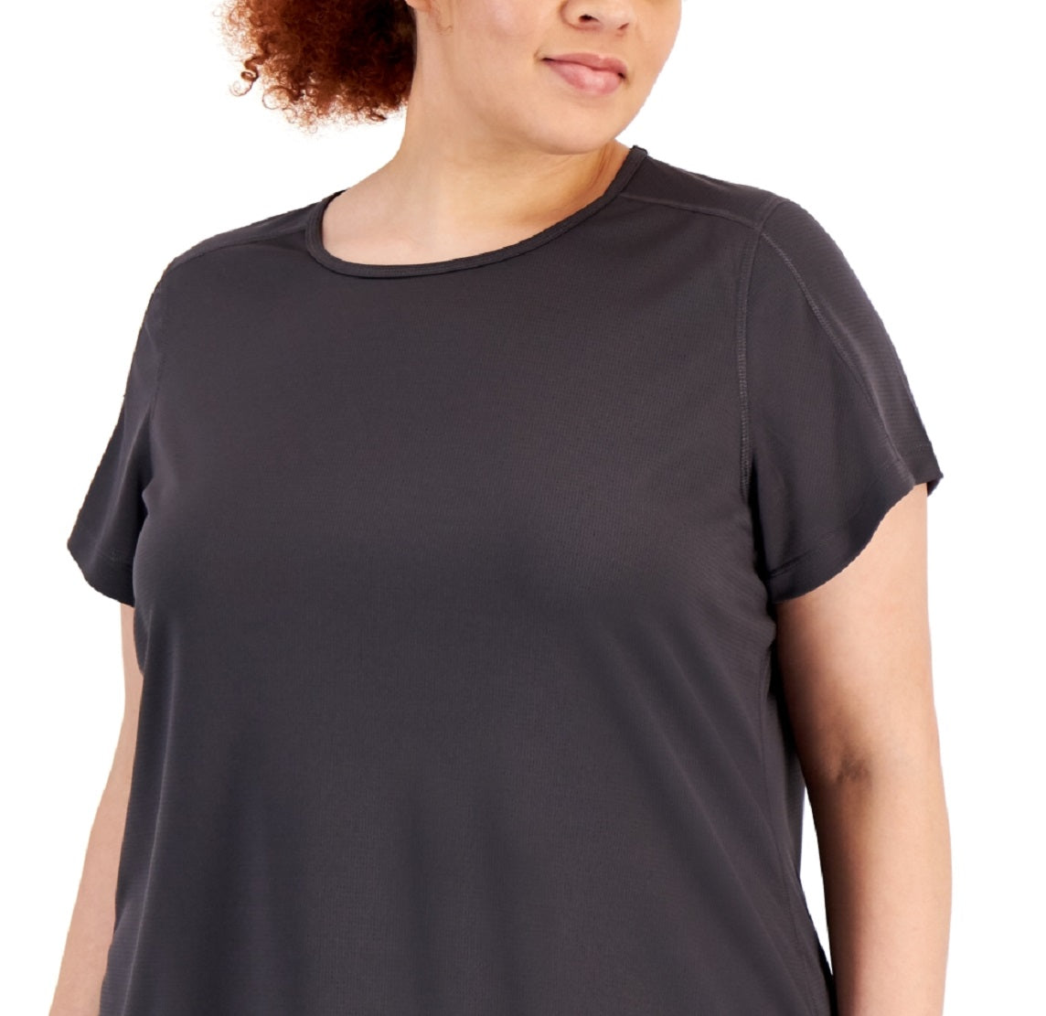 ID Ideology Women's Birdseye Mesh T Shirt Gray Size 3X